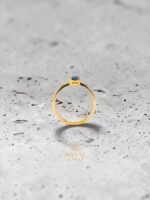 Blue Sapphire ovel Ring –  Gold Plated 925 Sterling Silver - Image 2