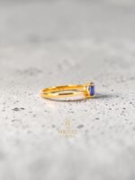 Blue Sapphire ovel Ring –  Gold Plated 925 Sterling Silver - Image 5