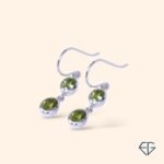 Peridot Twin Glow Handcrafted Silver Earrings - Image 2