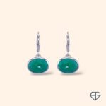 Emerald Green Onyx Handcrafted Silver Earrings
