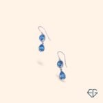 Blue Topaz Oval & Pear Drop Earrings | Sterling Silver Gemstone Earrings - Image 2