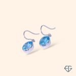 Sky Blue Topaz Handcrafted Silver Earrings - Image 2