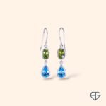 Peridot & Blue Topaz Handcrafted Silver Earrings