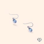 Ocean Drop Blue Topaz Handcrafted Silver Earrings - Image 2