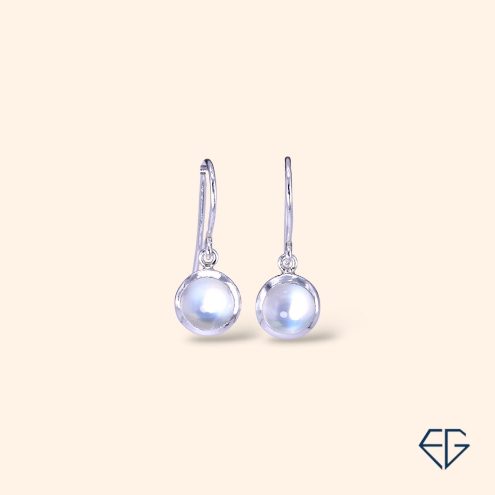 JVQM1853 Moonstone Handcrafted Silver Earrings - Image 1