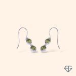 Peridot Twin Glow Handcrafted Silver Earrings - Image 3