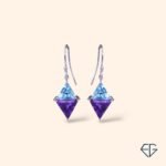 Blue Topaz & Amethyst Silver  Earrings