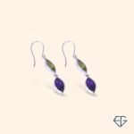 Peridot & Amethyst Marquise Elegance Handcrafted Silver Earrings - Image 2