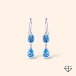 925 silver blue topaz earrings