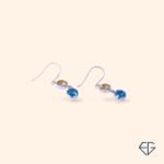 Citrine & Blue Topaz Handcrafted Silver Earrings - Image 3