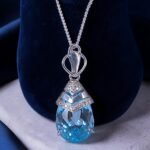 Handcrafted Blue Topaz Silver Pendant