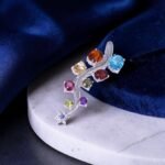 Multicolor Gemstone S-Curve Vine Silver Pendant - Image 2