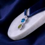 Dual Accent Topaz & Peridot Silver Drop Pendant - Image 3