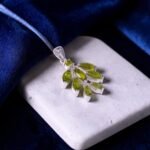 Peridot Leaf Cascade Silver Pendant - Image 2