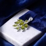 Peridot Leaf Cascade Silver Pendant - Image 3