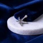 Black Spinel Starfish  Silver Pendant - Image 3