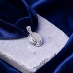 Moonlit Halo Oval Silver Pendant - Image 2