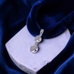 Two-Tier Round Moonstone Silver Drop Pendant - Image 3