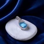 Handcrafted Blue Topaz Silver Pendant - Image 2